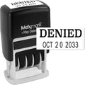 MaxMark Self-Inking Rubber Date Office Stamp with Denied Phrase & Date - Black Ink (Max Dater)