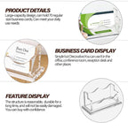 HJX Custom Business Card Holder Desk-Personalized Engraved Wooden Business Card Case Holder, Customized Name Logo Business Card Display Gifts for Men Women (Acrylic-Horizontal)