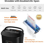 VidaTeco Paper Shredder 58dB 14-Sheet Cross-Cut Shredder with US Patented Cutter Shreds Card/CD, Heavy Duty Paper Shredding Machine for Home Office with Auto Jam Proof,6.6-Gallon Bin