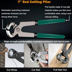 Sunxeke 4Pcs Upholstery Staple Remover Tool Set Including 7inch End Cutting Plier,V Tip Tack Puller,U Tip Tack Puller,Staple Remover,Nail Puller Carpet Remover for Furniture Floor Photo Frame