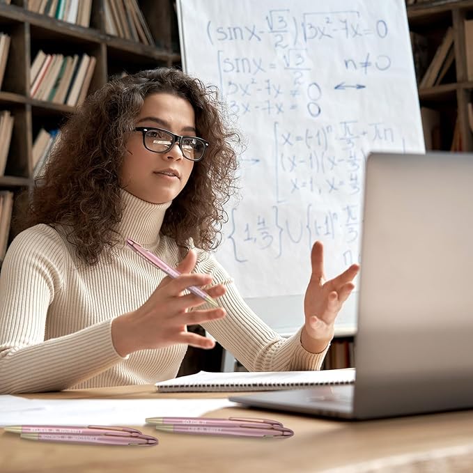 Lincia 100 Pcs Motivational Ballpoint Pens Bulk Retractable Medium Point Pens with Black Ink Inspiration Thank You Gifts for Teacher, Back to School, Christmas