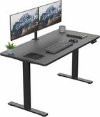 VIVO Electric 55 x 28 in Standing Desk, Memory Height Adjustment, 1B Series, Holds 220 lbs, One-Piece Black Top, Black Frame, DESK-KIT-1B55B