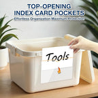 H4D 24 Pack Labels for Storage Bins, 4" x 6" Plastic Clear Adhesive Index Card Holders, Tote Label Pockets for Organizing Storage, Library Card, Shelves