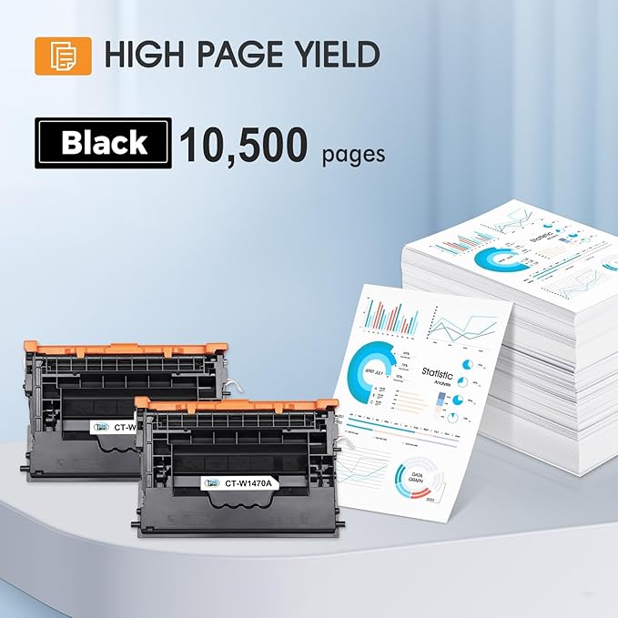 147A Black Toner Cartridge (with Chip) Compatible for HP 147A Toner Cartridge 147X W1470A W1470X for Enterprise M610n M611dn M611x M612dn M612x MFP M634h M635fht M635h M636fh Printer Ink 2-Pack