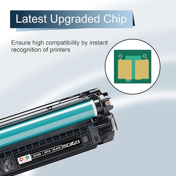 307A Black Toner Cartridge 2 Pack (with Chip) Compatible with 307A CE740A Toner Cartridges, Working with Color Professional CP5225 CP5225n CP5225dn Printers(2 Pack, Black)