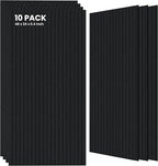 10 Pack Large Acoustic Panels,48 x 24 x 0.4 Inch Sound Proof Foam Panels for Walls，Premium Noise Dampening Panels,Sound Panels for Media Room, Office and Studio,Black