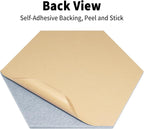 12'' Medium Hexagon Cork-Bulletin Board Tiles Adhesive 10PCS 12x10 inch Frameless Sticky Corkboard Hex Felt Pin Board for Office-Wall Decor, Removable Hexagonal Tack Pinboard with 30 Pushpins