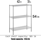 Regal Altair 18" Deep x 42" Wide x 54" Height Wire Shelving Kit | 3-Tier | NSF Commercial Storage Rack Unit