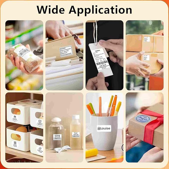 Risio Thermal Labels 2.36"x1.57"(60x40mm),180 Labels/Roll(5 Rolls),Waterproof, Oil-Resistant, Scratch-Resistant Thermal Label Paper,for Barcode/Address/Mailing/Logo/Business/Home