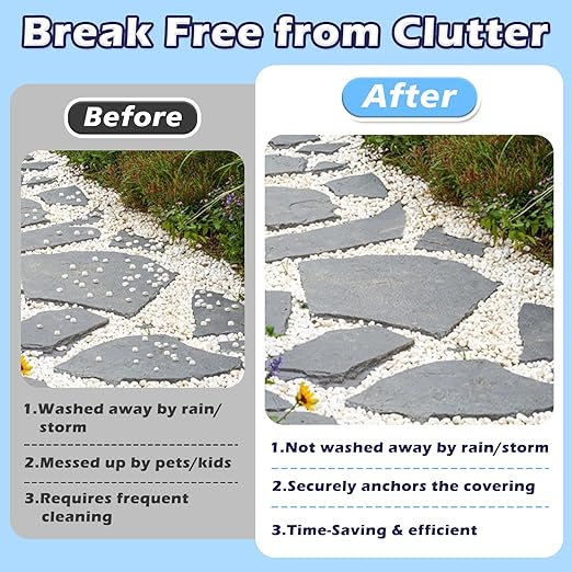 YOBTOP Rock Glue for Landscaping - 1 Gallon Professional Strength Mulch Glue for Rocks Pea Gravel Pine Straw | Non-Toxic Fast-Drying Weather-Resistant for Patios Walkways Driveways Garden Borders