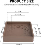Furniture Coasters 8 Pcs 2” Furniture Caster Cups Non Slip Furniture Pads Hardwoods Floors Non Skid Furniture Grippers, Rubber Furniture Feet, Anti Slide Floor Protector for Bed Couch Stoppers Brown