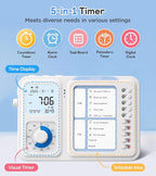 3-in-1 Visual Timer & ADHD Tool for Kids|Adults, Task Timer with Chore Chart Board, Visual Schedule for Kids with Autism, Daily Checklist for Home, School, Classroom, Desk