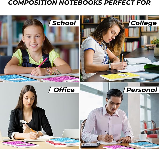 Rosmonde 2000 Pack (Pallet) Composition Notebook Bulk, College Ruled, Full Pallet of Composition Notebooks, 200 Pages (100 Sheets), 9-3/4 x 7-1/2, Bulk Notebooks for School & Office, 4-7 Days Transit