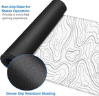Extended Mouse Pad, 31.5x15.7 inch Large Gaming Computer Keyboard Mouse Mat, Water Resist Non-Slip Mousepad Rubber Base Long XXL Desk Mouse Pad for Work & Gaming, Office & Home, White Black Lines
