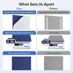 UNECHO 12 Pack 12" X 12" X 0.4" Acoustic Panels for Wall Sound Absorbing,Square Self-Adhesive Sound Panels, High Density Suitable for Multiple Scenarios(Sapphire Blue)