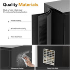 TaskStorz Metal Storage Cabinet, 71" Garage Storage Cabinet with 2 Locking Drawers and 2 Adjustable Shelves, Black Tool Cabinet, Lockable File Steel Cabinet for Home, Office, Gym, School
