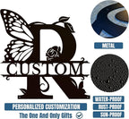 Personalized Custom Letter Name metal Signs,Custom Black Letter Monogram Wall Art Decor,Metal Signs Plaques Outdoor wall Decorative Signage (R)