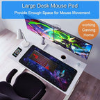 Large Mouse Pad, 31.5x15.7 inch Large Gaming Extended Computer Keyboard Mouse Mat, Water Resist Non-Slip Mousepad Rubber Base Long XXL Desk Mouse Pad for Work & Gaming, Office & Home