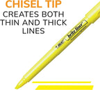 BIC Brite Liner Highlighters, Chisel Tip, 24-Count Pack of Yellow Highlighters, Ideal Highlighter Set for Organizing and Coloring