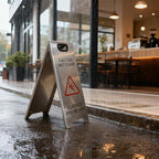 Kerty 4 Pack Stainless Steel Wet Floor Sign, 24 Inch Caution Wet Floor Sign Portable Foldable Bilingual Safety Warning for Hotel Market Restroom Restaurant Office (Silver)