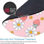 IMAYONDIA Round Pink Mouse Pad, Strawberry MousePad Small, Circular Pastel Floral Mouse Mat for Wireless Mouse, Non-Slip Rubber Base Cute Design Mice Pad for Laptop Computer Travel Women Kids, Flowers