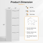 Bestoo 4-Drawer File Cabinet with Lock, Metal Filing Cabinet for Home Office, Vertical Filing Storage Cabinets, Fits File Folders, Letter/Legal/F4/A4 Size, Assembly Required (White)