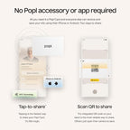 Popl Smart NFC Business Card - Sleek Modern Digital Business Card w/Instant App-Free Sharing - Customizable NFC Cards Compatible w/iPhone & Android (White)