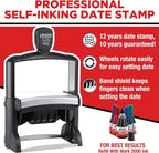 Mark 2000 54110 Professional Self Inking Date Stamp with Custom Text - Up to 12 Lines of Text