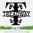 Personalized Metal Name Signs, Split Letter Monogram Wall Decor, Custom Last Name Sign, Family Name Sign for Outdoor, Personalized Wedding Gift, Garden Decor, Metal Wall Art, Housewarming Gift (MonogramDesign_4)