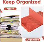 Two Pocket Folders, PANDRI 50 Pack 2 Pocket Folders, Letter Size Paper File Folder for School Office Home Business, Red