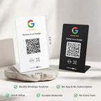 Hotlabel Review Stand 2-Pack + Black & White + for Boosting Google Reviews + NFC Tap & QR Code + Share 1 Independent Link (Supports 1 Store) + All Phones Compatible + No App/Subscription