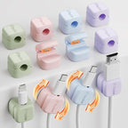 Yocice 12Pack Rotatable Cord Organizer,Spring Cable Clips Desk Cable Management Cord Holder Adhesive Phone Charger Cord Clips for Home Office Car Wall Nightstand Accessories, Multicolor