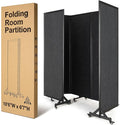 Strongbird Room Partition,Folding Privacy Divider,Office Partition Dividers,Office Dividers Wall, 10'6"W x 6'7"H,Grey