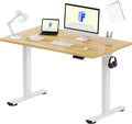 FLEXISPOT EN1 One-Piece Standing Desk, 48"x24" Seamless Desktop Electric Height Adjustable Desk for Home Office, Multi-Monitor Setups & Easy Assembly, Maple