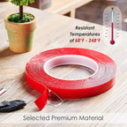 Jackwood 33 Feet Acrylic Double Sided Heavy Duty Mounting Tape (Pack of 3) Weatherproof for Outdoor & Indoor, Holds Heavy Stuff in Cold & Hot Condition, Removable & Residue-Free (0.4inch)