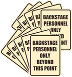 Portrait Round Backstage Personnel Only Beyond This Point Door or Wall Sign Easy Installation | Music | Concert | Festivals Sign (Ivory/Dark Brown) - Medium (10 Pack)