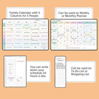 Magnetic Weekly Dry Erase Whiteboard Calendar&Monthly Calendar&Daily Planner&to Do List&Menu Board for Fridge,Family Calendar,Schedule Board for Home