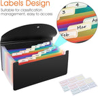 2 Pack 13 Pockets A6 Mini Coupon Organizer Wallet, Expandable Accordion File Organizer for Storage Receipt Cards Coupons Tickets - Black