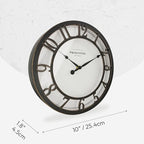 Presentime & Co 10" Farmhouse Series Wall Clock, Vintage Style, Retro Clock, Silent no Ticking, Oil Rubbed Bronze Finish