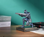 HDMbigmi Knight Pen Holder Pen Stand Desk Organizers and Accessories Resin Pencil Holder as Gift with a Fancy Pen for Office and Home Desk Organizer (Blue)