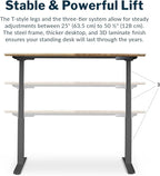 Vari Classic Electric Standing Desk - VariDesk Height Adjustable Sit/Stand Desk - Dual Motor with Memory Presets, Stable T-Style Legs - Gaming or Home Office Workstation - 60”x30”, Reclaimed Wood
