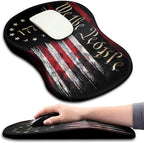 Hokafenle Ergonomic Mouse Pad Wrist Support with Massage Design, Wrist Rest Pain Relief Mousepad with Memory Foam&Non-Slip PU Base, Mouse Pads for Wireless Mouse & Desk (12x8 inch,Flag)