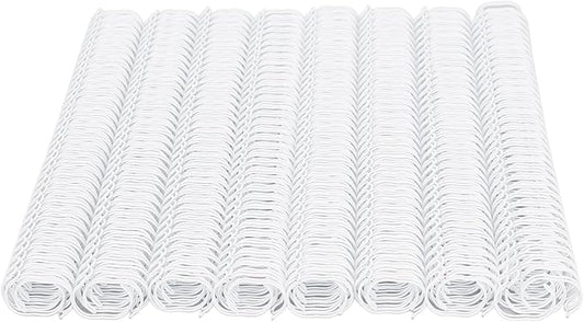 3 to 1 Pitch Twin Loop Wire Binding Spines, 3/8 Inch Book Binder Combs, 100 Pack Spiral Binding Coils for Booking Binder Machine, Students and Coworkers (60 Sheet Capacity, White)