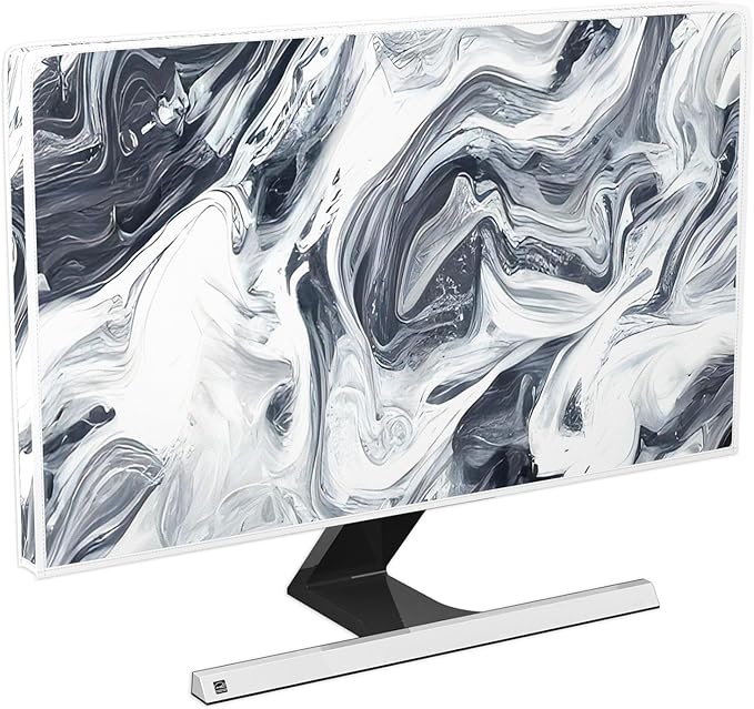 Baocicco Abstract Gray Marble Waterproof 75 Inch Television Cover Anti-Static Dustproof Protective Television Covers for TV Screen Abstract Modern TV Dust Cover for Home LED LCD OLED TVs