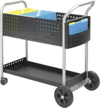 Safco Scoot Legal SizeMail Cart 5239BL Black, Swivel Wheels