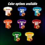 Custom Football Jersey Neon Signs for Wall Decor,Personalized Team Number Name Sport LED Light Up Sign for Football Lovers Birthday Gifts LED Signs for Party Bar Man Cave Fan Club