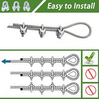 30PCS M5 Heavy Duty Wire Rope Clamps, 3/16-Inch Zinc Plated Wire Cable Clamps for Secure Connections – Boat, Tent, Clothesline, Rigging & More