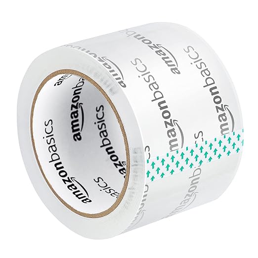 Amazon Basics Extra-Wide Packing Tape, Designed for Moving, Storage and Packing, Shipping and Mailing, Extra-Wide 2.83"W, Crystal Clear, Low Odor, 6-Pack