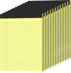 12 Pack Legal Pads 8.5" x 11" College Ruled Yellow Note Pads 8.5 x 11 Inch Micro-Perforated Notepad 600 Sheets in Total Lined Writing Paper Notebook for Office, School Supplies & To-Do Lists