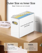 Oterri Cardboard File Organizer Box for Hanging File Folders Letter Size,File Box for Computer Desk,File Cabinet,Working Home,Office,Classroom (Multi color, Letter Size - 4 Packs)